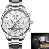 LIGE Watches Men's Automatic Machinery Business Waterproof Clocks Men's Watches Luxury Fashion Casual Watch Relogio Masculino