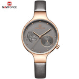 NAVIFORCE Luxury Brand Fashion Women Watches Ladies Dress Simple Clock Blue Leather Quartz Watch relogio feminino New Year gift