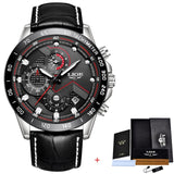 LIGE Mens Watches Top Brand Luxury Quartz Watch Gold Men Casual Leather Military Waterproof Sport Wristwatch Relogio Masculino