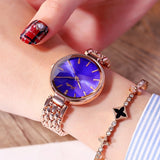 Luxury Purple Diamond Dial Women Watches Ladies Elegant Casual Quartz Watch Woman Dress Watches Clock Women relojes para mujer