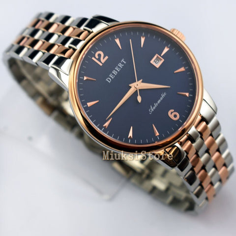 40mm GMT blue Automatic men watches date schwarz Zifferblatt Saphirglas Luminous sapphire glass PVD De luxe En Acier Plein Noir