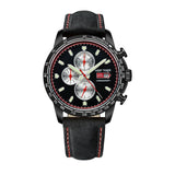 Reef Tiger/RT Sport Watch for Men Chronograph Quartz Watch With And Super Luminous Watch Italian Calfskin Leather Band RGA3029