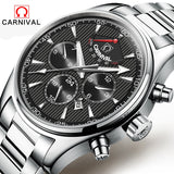 24 Jewels MIYOTA Automatic mechanical watch 50M water Top Brand Luxury CARNIVAL wristwatches mens Automatic mechanical watch
