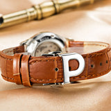 Parnis Royal Seriers Luminous Lady Women Leather Watchband  Fashion Automatic Mechanical Watch Wristwatch