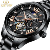 KINYUED New Automatic Military Watch Men Moon Phase Self Wind Waterproof Mens Mechanical Watches Tourbillion Montre Luxe Homme