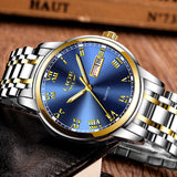 LIGE Watch Men Fashion Sports Quartz Full Steel Gold Business Men‘s Watches Top Brand Luxury Waterproof Watch Relogio Masculino