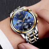 LIGE Watches Men Luxury Brand Fashion Business Quartz Man watch Six Pin Sport Waterproof Clock watch men Full Steel Wristwatches