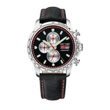 Reef Tiger/RT Sport Watch for Men Chronograph Quartz Watch With And Super Luminous Watch Italian Calfskin Leather Band RGA3029