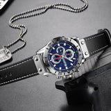 MEGIR Top Brand Luxury Fashion Leather Strap Quartz Men Watches Casual Date Business Male Sport Wristwatches Clock Chronograph