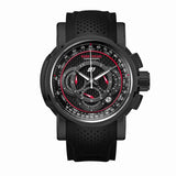 Reef Tiger/RT Outdoor Sport Quartz Watch with Chronograph Date Black Steel Rubber Strap Watches For Men RGA3063