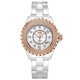 BUREI 18003 Switzerland watch women luxury brand J12 series Austria diamond Ceramic calendar Double black relogio feminino