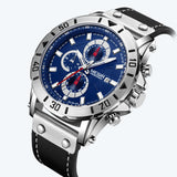 MEGIR Top Brand Luxury Fashion Leather Strap Quartz Men Watches Casual Date Business Male Sport Wristwatches Clock Chronograph