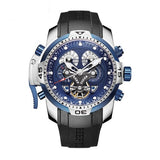 Reef Tiger Aurora Serier RGA3503 Men Sport Military Multifunction Dial Automatic Mechanical Wrist Watch - Rubber Watchband