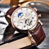 BINSSAW Men Watch Mechanical Tourbillon Luxury Fashion Brand  Leather Man Sport  Watches Mens  Automatic Watch Relogio Masculino