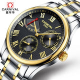 Carnival Energy display Switzerland Top Brand mechanical Watches Men military Luxury full steel Waterproof men Watch clock reloj