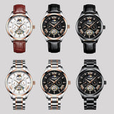 KINYUED New Automatic Military Watch Men Moon Phase Self Wind Waterproof Mens Mechanical Watches Tourbillion Montre Luxe Homme