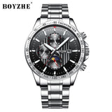 Luxe mannen merk horloges rvs mechanische Automatische business man horloges waterdicht Multifunctionele mens watch