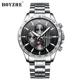 Luxe mannen merk horloges rvs mechanische Automatische business man horloges waterdicht Multifunctionele mens watch