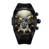 Reef  Tiger/RT Designer Sport Watches Tourbillon Blue Dial Analog Display Watches Rubber Strap Luminous Watch for Men RGA3069
