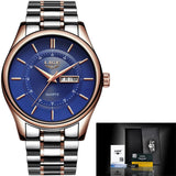 LIGE Men Watch 30m Waterproof Mens Watches Top Brand Luxury Steel Watch Chronograph Male Clock Casual sport relojes hombre
