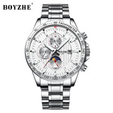 Luxe mannen merk horloges rvs mechanische Automatische business man horloges waterdicht Multifunctionele mens watch