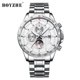 Luxe mannen merk horloges rvs mechanische Automatische business man horloges waterdicht Multifunctionele mens watch