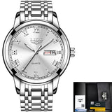 LIGE Watch Men Fashion Sports Quartz Full Steel Gold Business Men‘s Watches Top Brand Luxury Waterproof Watch Relogio Masculino