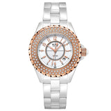 BUREI 18003 Switzerland watch women luxury brand J12 series Austria diamond Ceramic calendar Double black relogio feminino