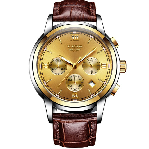 LIGE Watches Men Luxury Brand Fashion Business Quartz Man watch Six Pin Sport Waterproof Clock watch men Full Steel Wristwatches
