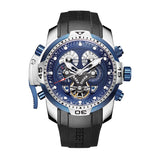 Reef Tiger Aurora Serier RGA3503 Men Sport Military Multifunction Dial Automatic Mechanical Wrist Watch - Rubber Watchband