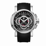 Reef Tiger/RT Outdoor Sport Quartz Watch with Chronograph Date Black Steel Rubber Strap Watches For Men RGA3063