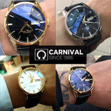 CARNIVAL Men's Self-Wind Luxury Mechanical Watches Water Resistant Automatic Classic Leather Wrist Watche Men Reloj Hombre