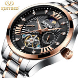 KINYUED New Automatic Military Watch Men Moon Phase Self Wind Waterproof Mens Mechanical Watches Tourbillion Montre Luxe Homme