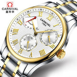 Carnival Energy display Switzerland Top Brand mechanical Watches Men military Luxury full steel Waterproof men Watch clock reloj