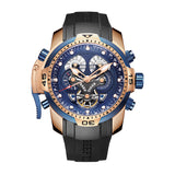 Reef Tiger Aurora Serier RGA3503 Men Sport Military Multifunction Dial Automatic Mechanical Wrist Watch - Rubber Watchband
