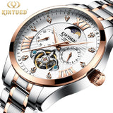 KINYUED New Automatic Military Watch Men Moon Phase Self Wind Waterproof Mens Mechanical Watches Tourbillion Montre Luxe Homme