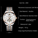 KINYUED New Automatic Military Watch Men Moon Phase Self Wind Waterproof Mens Mechanical Watches Tourbillion Montre Luxe Homme