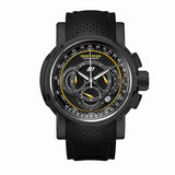 Reef Tiger/RT Outdoor Sport Quartz Watch with Chronograph Date Black Steel Rubber Strap Watches For Men RGA3063