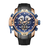Reef Tiger Aurora Serier RGA3503 Men Sport Military Multifunction Dial Automatic Mechanical Wrist Watch - Rubber Watchband