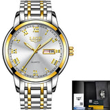LIGE Watch Men Fashion Sports Quartz Full Steel Gold Business Men‘s Watches Top Brand Luxury Waterproof Watch Relogio Masculino