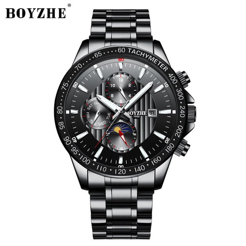 Luxe mannen merk horloges rvs mechanische Automatische business man horloges waterdicht Multifunctionele mens watch
