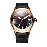 Reef Tiger/RT Sport Watches for Men Steel Big Skeleton Dial Watches Automatic Watches Leather Strap RGA704