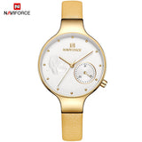 NAVIFORCE Luxury Brand Fashion Women Watches Ladies Dress Simple Clock Blue Leather Quartz Watch relogio feminino New Year gift