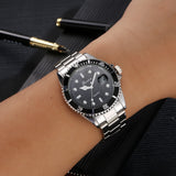 GONEWA Men Fashion Business Watches Military Stainless Steel Date Sport Quartz Analog Unisex Mens Clock Wrist Watch relogio