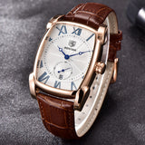 Business Men Watch Men Waterproof Leather Rectangle Quartz Wristwatch Male Clock Relogio Masculino BENYAR Brand