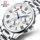 Carnival Energy display Switzerland Top Brand mechanical Watches Men military Luxury full steel Waterproof men Watch clock reloj