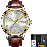 LIGE Watch Men Fashion Sports Quartz Full Steel Gold Business Men‘s Watches Top Brand Luxury Waterproof Watch Relogio Masculino
