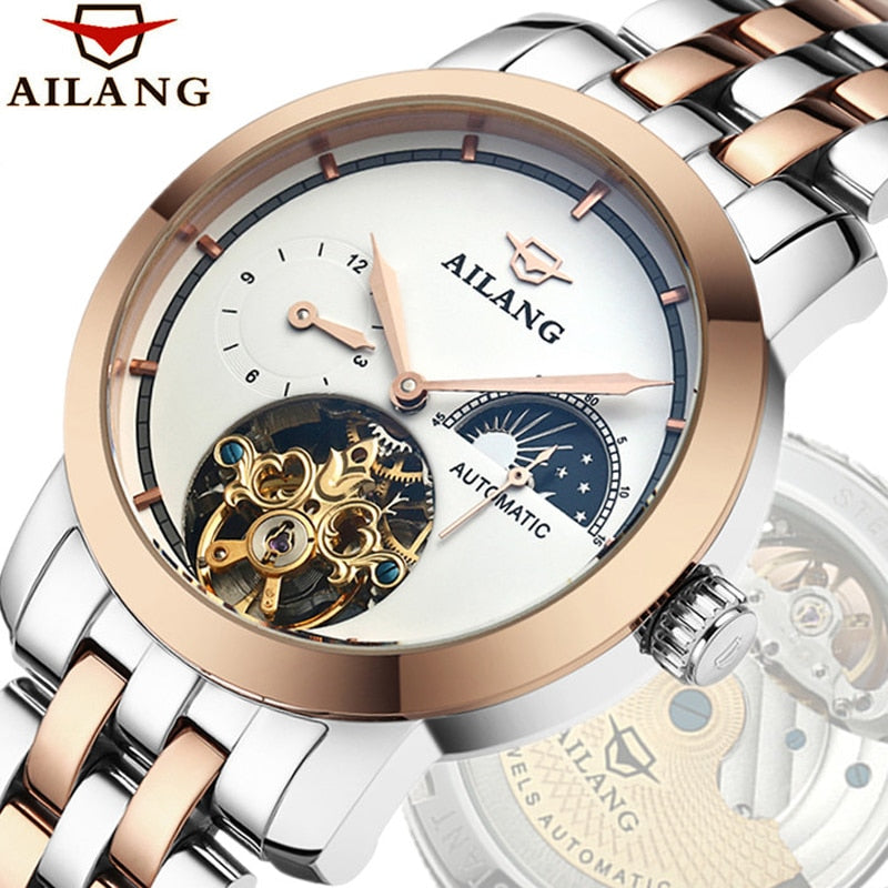high quality AILANG Tourbillon men's watches best brand lux sapphire waterproof automatic mechanical watches, men watches