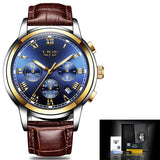2019 LIGE Mens Watches Top Brand Luxury Men's Sport's Watch For Men Casual Leather Waterproof Watch Quarzt Clock Erkek Kol Saati