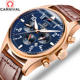 Carnival Sport Automatic Watch Men Waterproof 150M Diver Sapphire Crystal Mens Mechanical Watches Multifunction Male Clock Saat